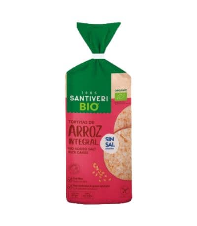 Tortitas de Arroz Integral Sin Sal Añadida SinGluten Bio Vegan 130g Santiveri