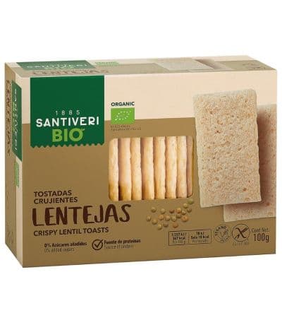 Tostadas Crujientes de Lentejas SinGluten Bio Vegan 100g Santiveri