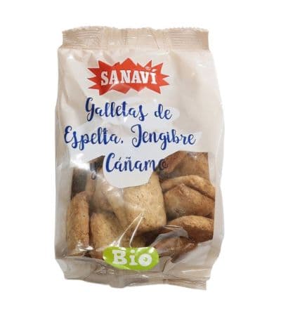 Galletas de Espelta Jengibre y Cañamo Bio Vegan 200g Sanavi