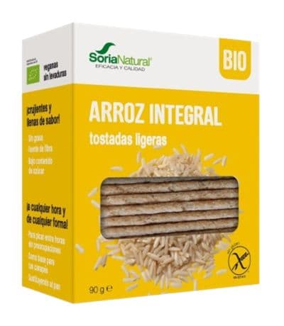 Tostadas Ligeras de Arroz Integral SinGluten Bio Vegan 90g Soria Natural