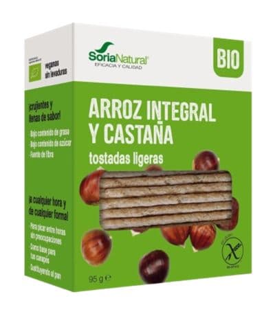 Tostadas Ligeras de Arroz y Castaña SinGluten Bio Vegan 95g Soria Natural