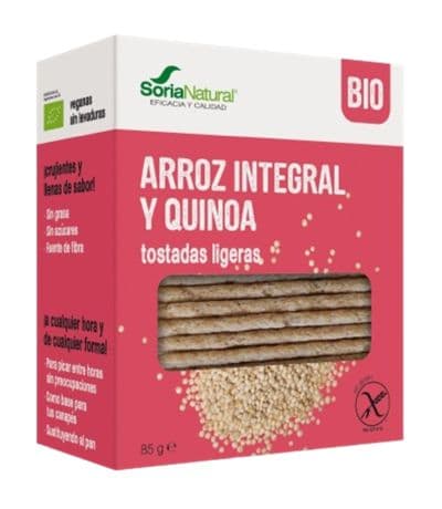 Tostadas Ligeras Arroz Integral y Quinoa SinGluten Bio 85g Soria Natural