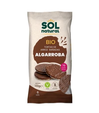 Tortas de Arroz Bañadas con Algarroba SinGluten Bio 100g Solnatural