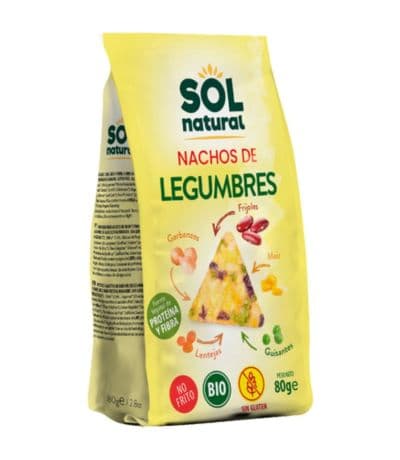 Nachos de Maiz con Legumbres SinGluten Bio Vegan 80g Solnatural