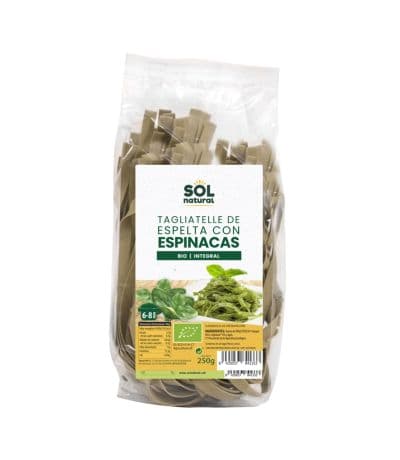Tagliatelle de Espelta Integral y Espinacas Bio Vegan 250g Solnatural