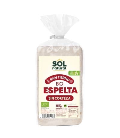 Pan Tierno de Espelta Sin Corteza Bio Vegan 300g Solnatural