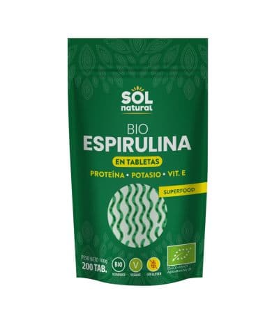 Espirulina Bio Vegan 200 Tabletas Solnatural