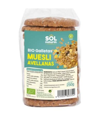 Galletas de Muesli con Avellanas Bio Vegan 250g Solnatural
