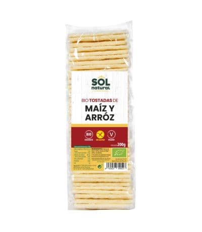 Tostadas de Maiz y Arroz Bio SinGluten 200g Solnatural