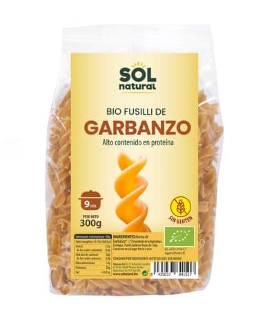 Fusilli de Garbanzo Sin Gluten Bio 300g Solnatural