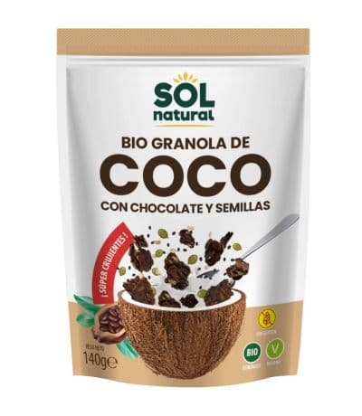 Granola Crunchy de Coco Chocolate y Semillas Eco 140g Solnatural