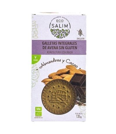 Galletas de Avena Integral Almendras y Cacao SinGluten Eco Vegan 135g Eco-Salim
