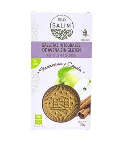 Galletas de Avena Integral Manzana y Canela SinGluten Eco Vegan 135g Eco-Salim