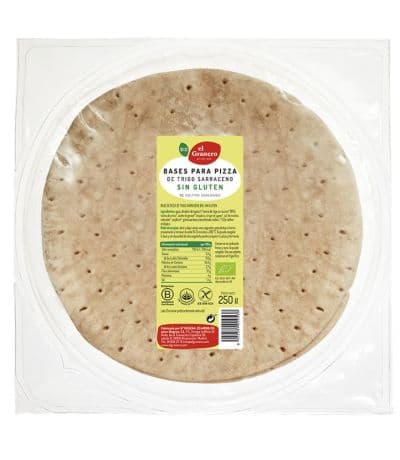 Base de Pizza con Trigo Sarraceno SinGluten Eco Vegan 2uds El Granero Integral