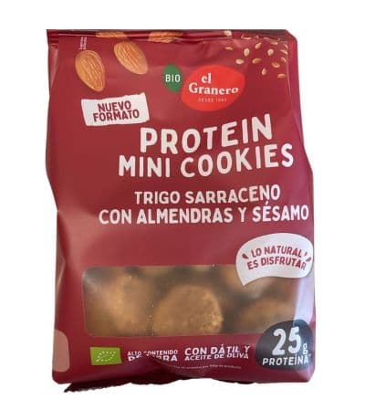 Mini Cookies Protein Sarraceno Almendra Sesamo Eco 130g El Granero Integral