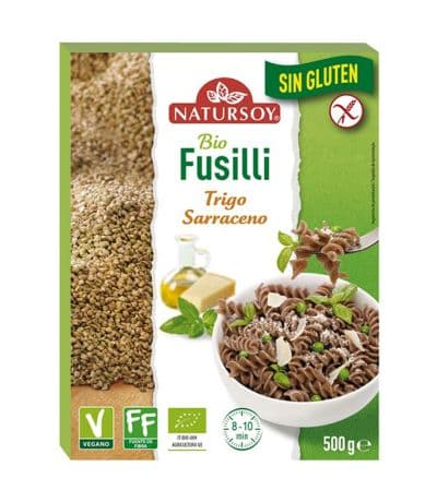 Fusilli de Trigo Sarraceno SinGluten Bio Vegan 500g Natursoy