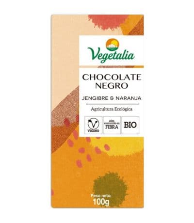 Chocolate Negro con Jengibre y Naranja Bio Vegan 100g Vegetalia