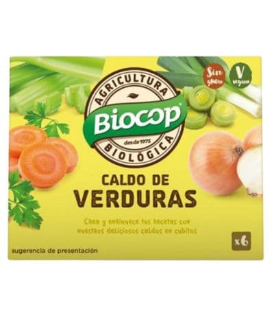 Caldo de Verduras en Cubitos SinGluten Bio Vegan 6uds Biocop