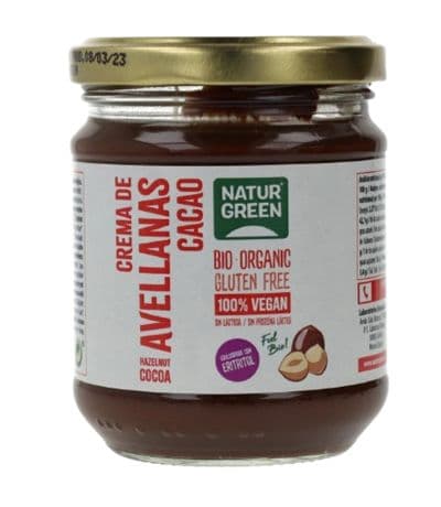 Crema de Avellanas Cacao SinGluten Bio Vegan 200g NaturGreen