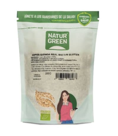 Copos de Quinoa Real Bio Doypack SinGluten Bio Vegan 200g NaturGreen