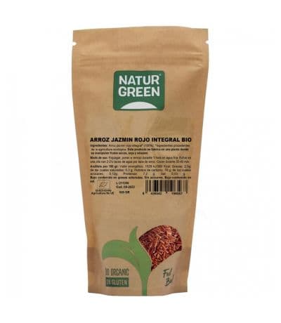 Arroz Jazmin Integral Rojo SinGluten Eco Vegan 500g NaturGreen