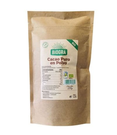 Cacao Puro En Polvo Desgrasado Bio Vegan 250g Biogra