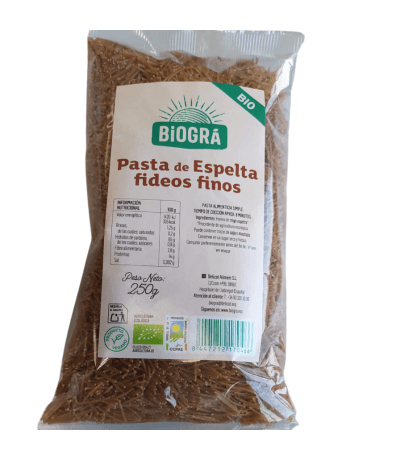 Fideos Finos de Espelta Integral Bio Vegan 250g Biogra