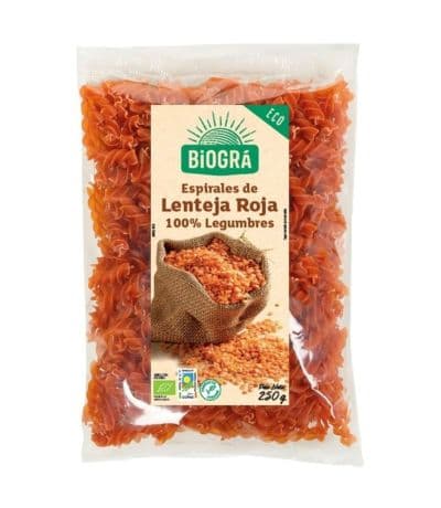 Espirales de Lentejas Rojas Bio Vegan 250g Biogra