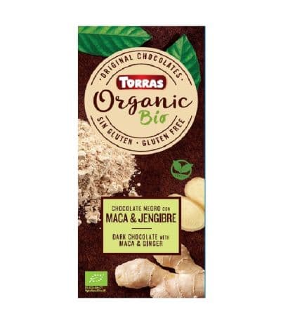 Chocolate Negro con Maca y Jengibre SinGluten Bio Vegan 100g Torras
