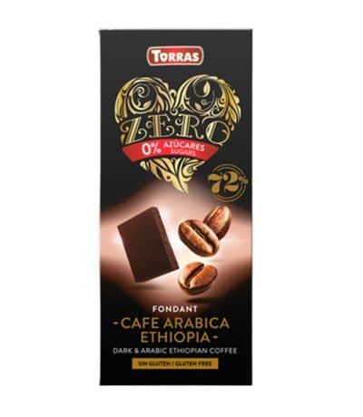 Chocolate Negro 72% Cacao con Cafe Arabica SinGluten Vegan 100g Torras