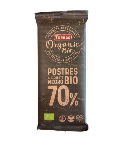 Cobertura de Chocolate Fondant 70 Cacao SinGluten Bio Vegan 170g Torras