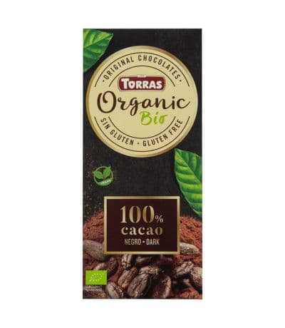 Chocolate Negro 100% Cacao SinGluten Bio Vegan 100g Torras