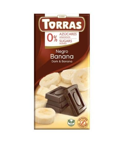 Chocolate Negro con Banana SinGluten 75g Torras