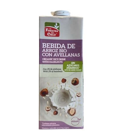 Bebida Vegetal de Arroz Avellana SinGluten Eco Vegan 6x1L La Finestra Sul Cielo