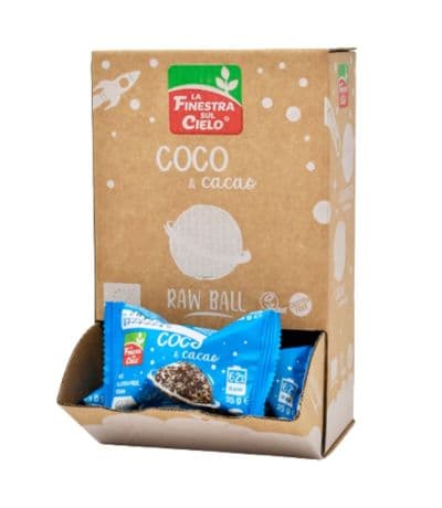 Energy Ball Coco y Cacao Raw SinGluten Bio Vegan 20x25g La Finestra Sul Cielo