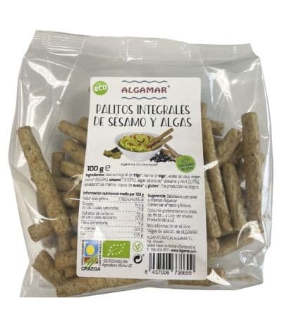 Palitos Integrales de Sesamo y Algas Eco Vegan 100g Algamar