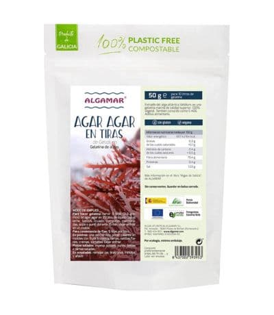Algas Agar Agar en Tiras Vegan 50g Algamar