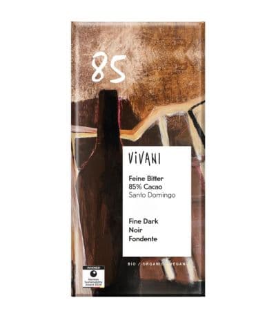 Chocolate Negro 85% Cacao con Azucar Integral Bio Vegan 80g Vivani