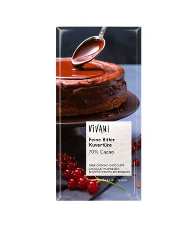 Chocolate Negro Cobertura Postres Bio Vegan 200g Vivani