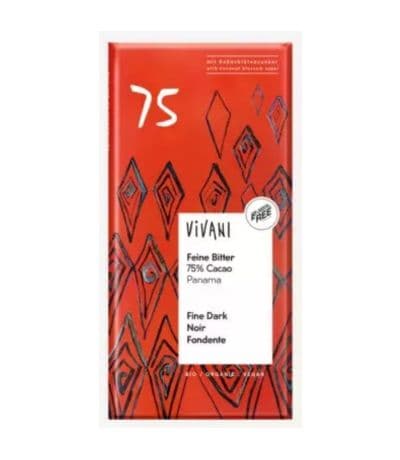 Chocolate Negro 75% Cacao con Azucar de Coco Bio Vegan 80g Vivani