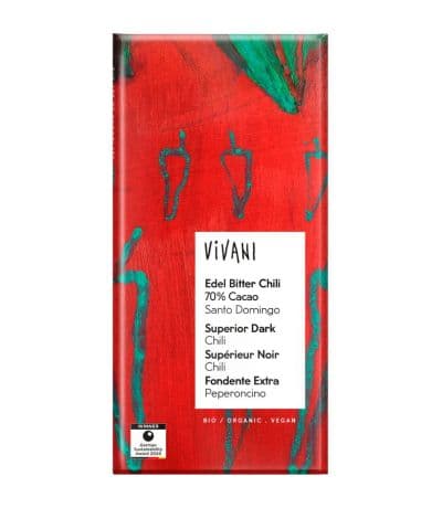 Chocolate Negro Superior 70% Santo Domingo Guindilla Bio 80g Vivani