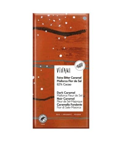 Chocolate Negro 62% Caramelo y Flor de Sal Mallorca Bio 80g Vivani