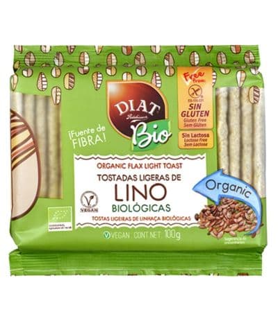 Tostadas Ligeras Lino SinGluten Bio Vegan 100g Diat-Radisson