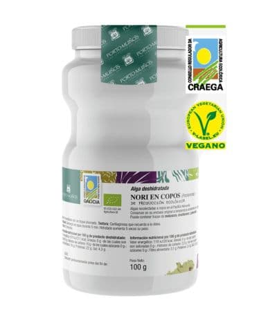 Algas Nori en Copos Deshidratadas Eco Vegan 100g Porto Muiños