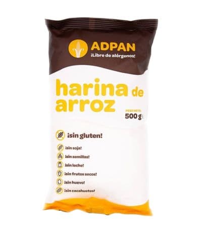 Harina Arroz SinGluten Vegan 500g Adpan