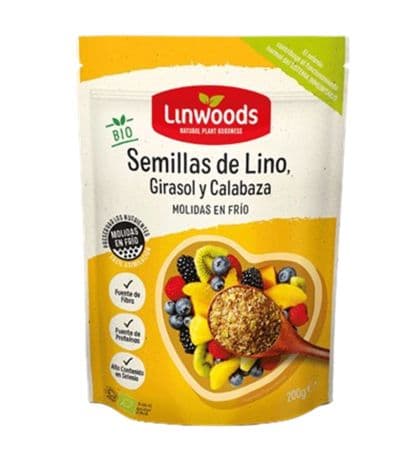 Semillas de Lino, Girasol y Calabaza Molidas SinGluten Bio Vegan 200g Linwoods