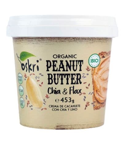 Crema Cacahuete Chia Lino Eco Vegan SinGluten 453g Oskri