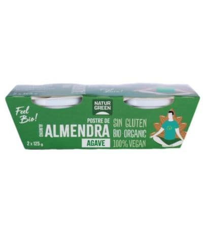 Postre Almendras Vainilla SinGluten Bio Vegan 2x125g NaturGreen