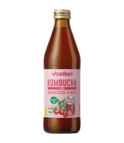 Te Kombucha Cereza Menta Vegan 330ml Voelkel