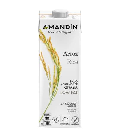 Bebida Vegetal de Arroz SinGluten Eco Vegan 6x1L Amandin